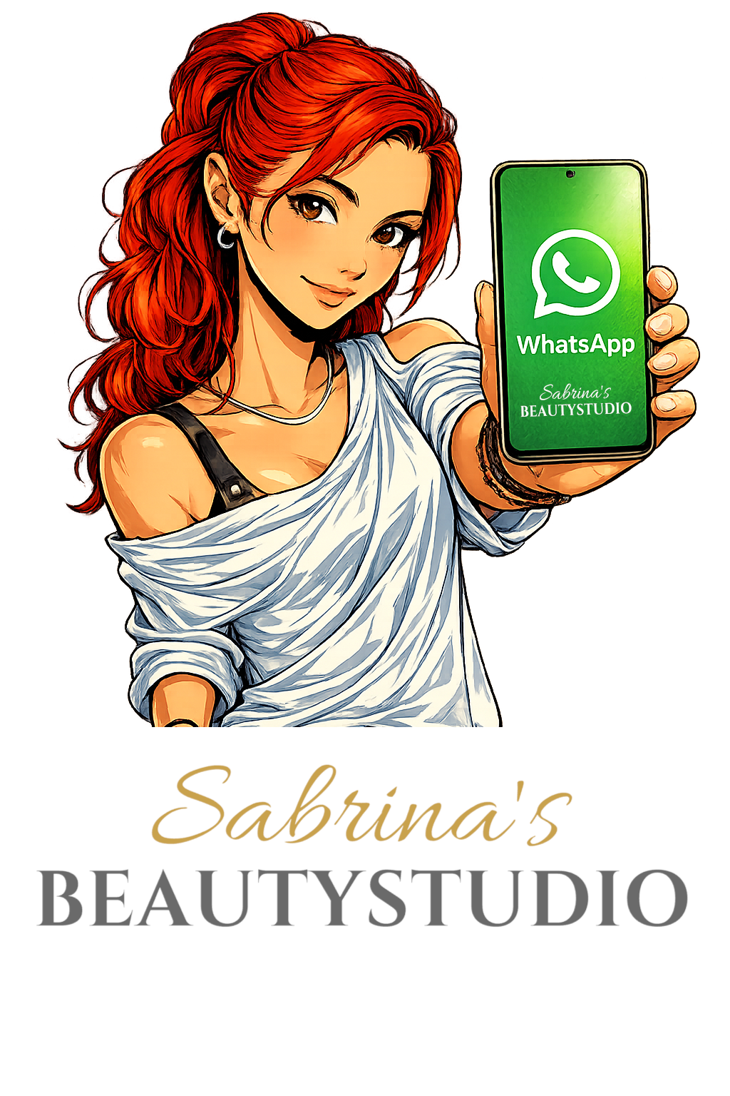 WhatsApp QR-Code und Text zu Kanal, Rabatten und Neuigkeiten.